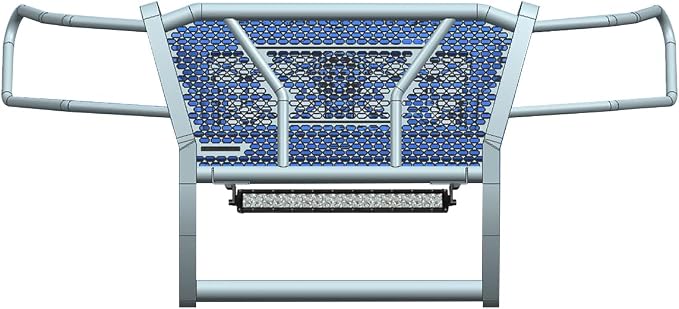 Black Horse RUGGED Heavy Duty Grille Brush Bumper Guard Modular Black Come with 20" Double Row LED Light Compatible with 2022-2024 Nissan Frontier-RU-NIFR22-B-K1