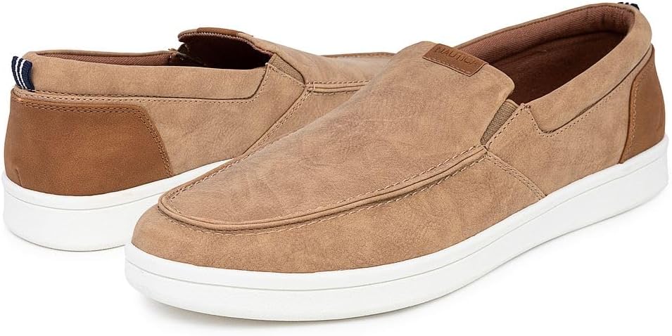 Nautica Men's Slip-On Loafers Casual Moc Toe Sneakers Boat Shoes Slipper for Men – Lightweight & Comfortable - Derwin