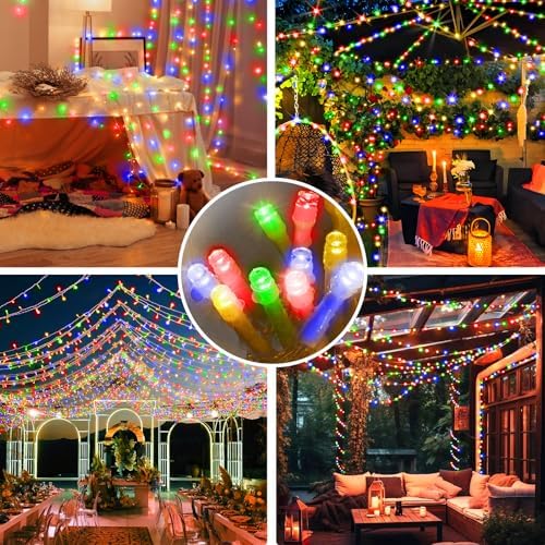 SAUIRS 600FT 1500 LED Christmas Lights Outdoor String Lights with 8 Modes Timer Waterproof Fairy Light Plug in for Outside Indoor Party Xmas Palm Tree Yard Wedding Decorations(Multicolor)
