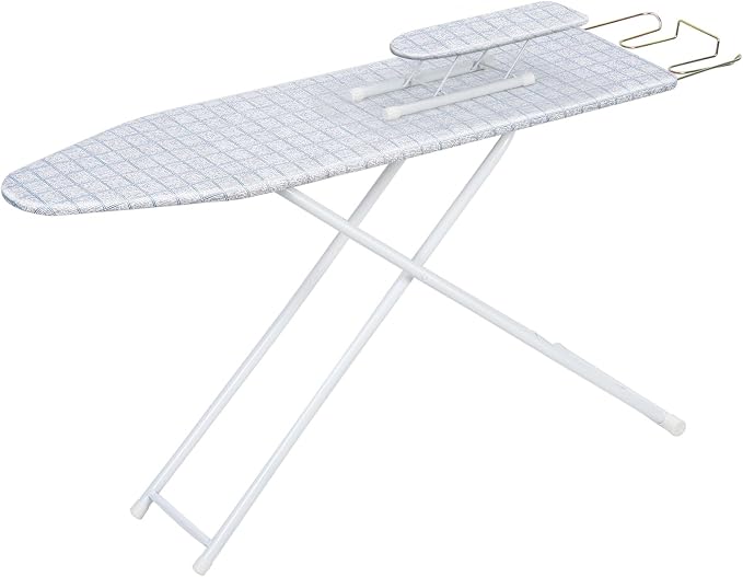 Folding Ironing Board, Extra-Wide Adjustable Height Iron Board with Folding Legs, Exquisite Pattern,Smooth Edge,Good Load-Bearing, Non-Slip Iron Board for Home Bathroom (42.13" Grey)