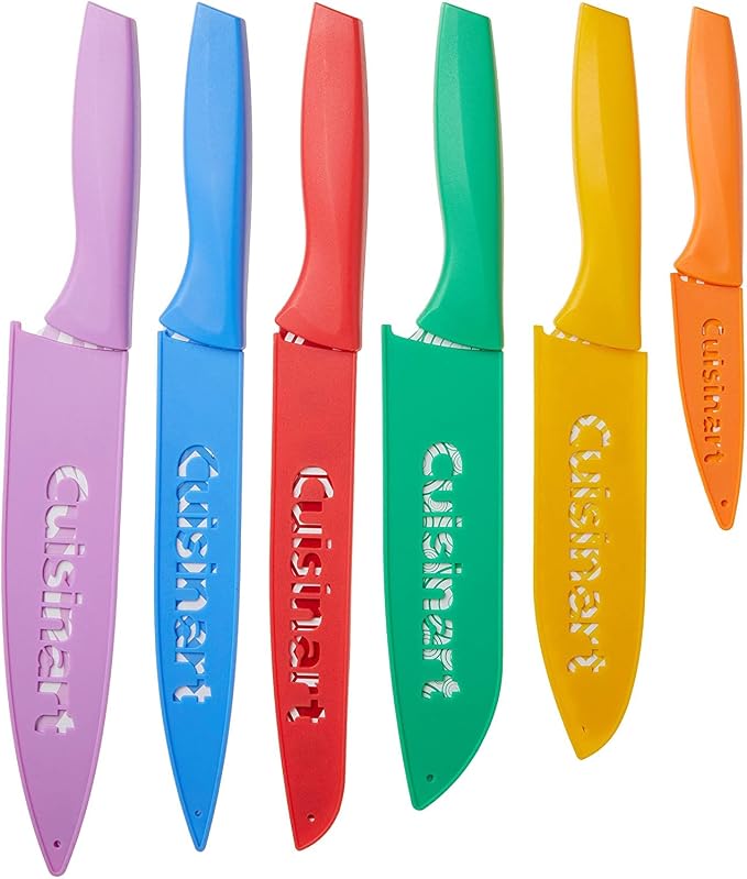 Cuisinart Advantage 12 Piece Printed Knife Set with Blade Guards, Multicolor
