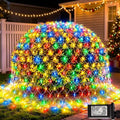 300 LED Net Lights for Bushes, 14.8ft x 5ft 8 Modes Christmas Outdoor Mesh Lights Connectable, Waterproof Decorative String Lights Plug in for Xmas Tree Garden Wedding Party (Clear Wire, Mulitcolor)