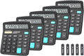 Calculators, BESTWYA Large Button Desk Calculator (Black, Pack of 5) | 12-Digit Dual Power Angled LCD Display Handheld Desktop Feature for Office, School, Home