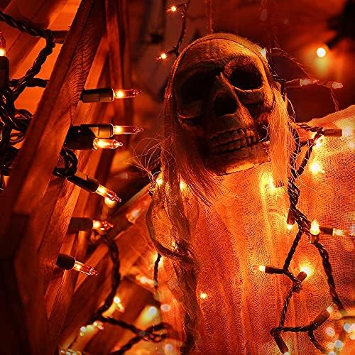 BrizLabs Orange Halloween Lights 300 Count 69.6ft Incandescent Light String