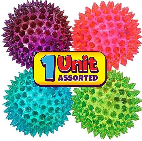 JA-RU Light Up Ball (1 Ball) Rubber Spiky Balls for Kids 699-1