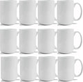 TANGLONG Sublimation Mugs 15 oz, Sublimation Blanks, Bulk Coffee Mugs,White Cups for Coffee,Latte, Soup, Milk, Hot Cocoa Set of 12