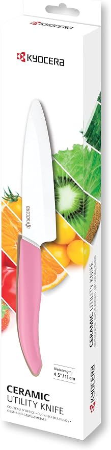 KYOCERA Revolution 4.5" Ceramic Utility Knife – Ultra-Sharp Japanese Blade | KYOCERA Revolution 4.5-Inch Utility Knife: Ultra-Sharp Japanese Zirconia Blade for Precise Cutting of Fruits and Vegetables