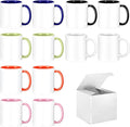 TANGLONG Sublimation Mugs 11 oz Set of 12 Sublimation Blank with Box Bulk Coffee Mugs Coffee Cups Tazas Para Sublimar 6 Assorted Colors