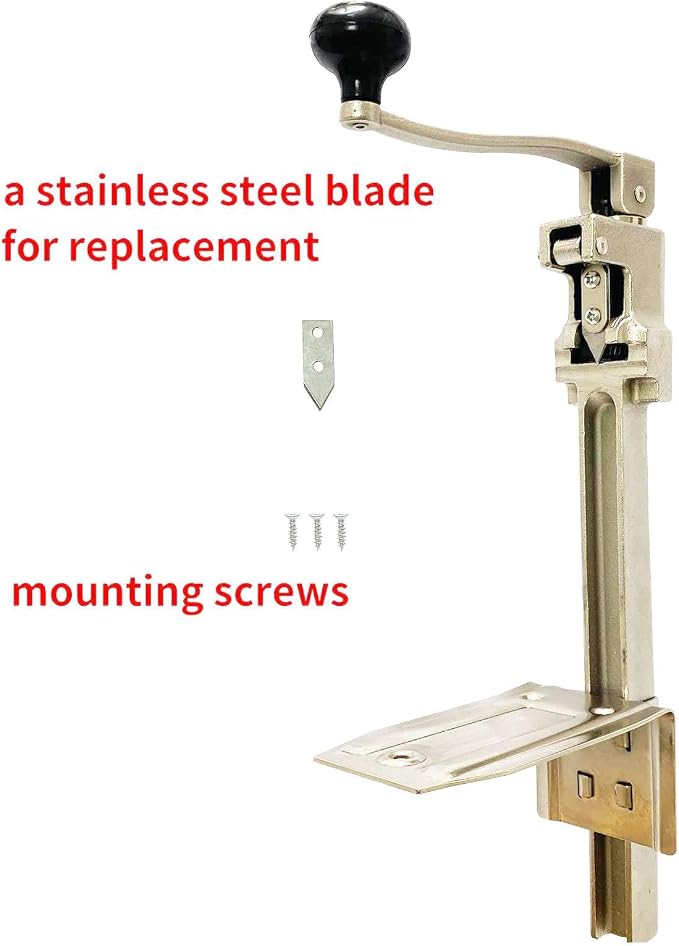 Heavy-Duty Commercial Can Opener – Industrial-Grade Manual Tabletop for 11000, Stainless Steel Blade for Cans Up to 11” Tall, for Kitchen, Restaurant, Ergonomic Handle, Easy to Clean