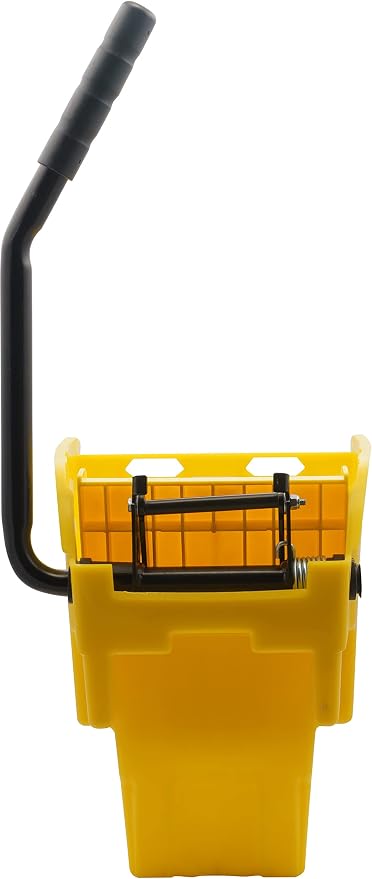 SPARTA OmniFit Mop Bucket System, Durable Mop Bucket, Side Press Wringer, and Soiled Water Insert, Floor Cleaning Essentials for Commercial and Home Use, 35 Qt Capacity, 1 Count, Yellow