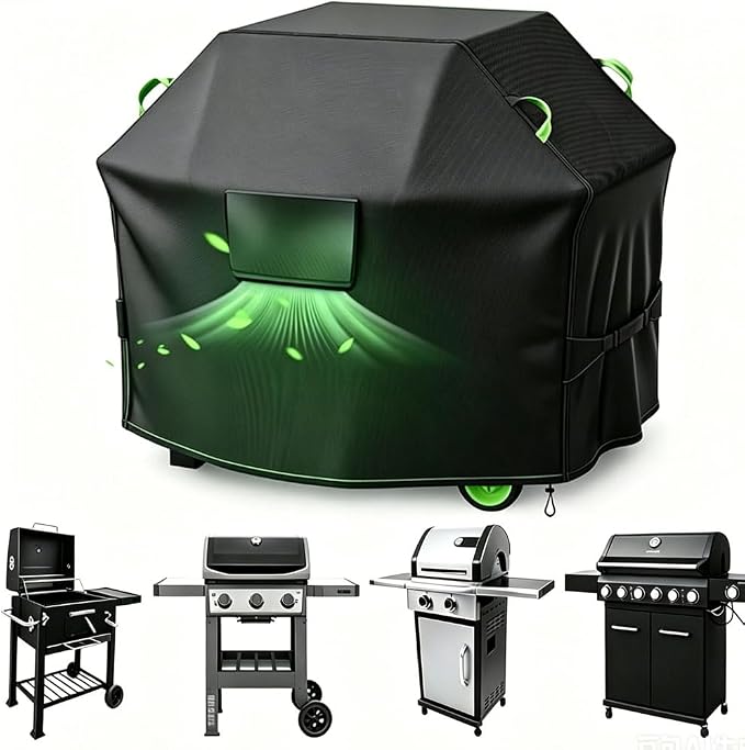 Grill Cover for Cuisinart 3-Burner 2018-2020 2021 2022 2023 2024 2025 2026 Outdoor Heavy Duty Waterproof Weather-Resistant BBQ Cover All Weather Protection Cover,Black-55 L x 23" D x 42" H