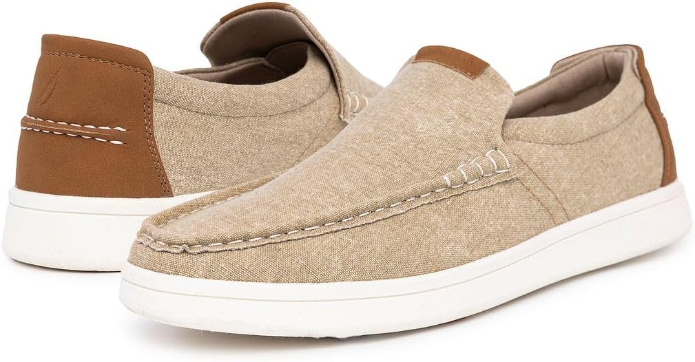 Nautica Men's Slip-On Loafers Casual Moc Toe Sneakers Boat Shoes Slipper for Men – Lightweight & Comfortable - Derwin