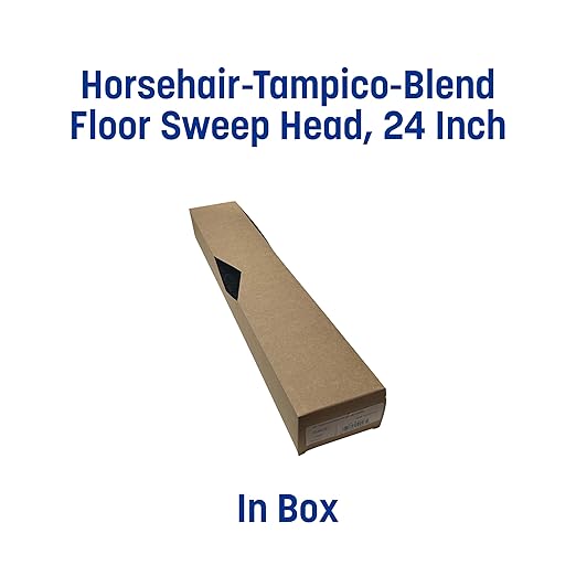 SPARTA Flo-Pac Horsehair-Blend Blend Sweep, Floor Sweep for Cleaning, 24 Inches, Black, (Pack of 12)
