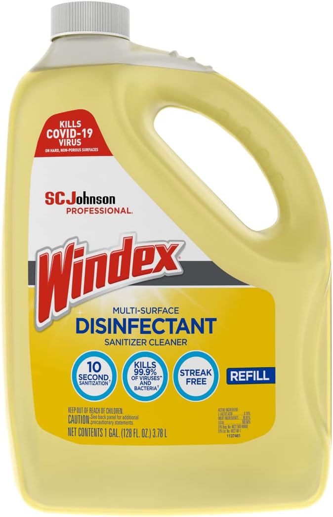 SC Johnson Professional Windex Disinfectant and Multi-Surface 1 Gallon (Pack of 4)