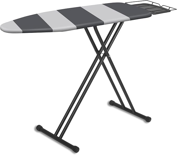 UFETGYG Classic Full Size Ironing Board,Extra Wide Size Full Metal Construction,57" X 18" with Iron Rest, Height Adjustable, Heat & Scorch Resistant Fabric, Anti-Skid Feet, Heavy Duty