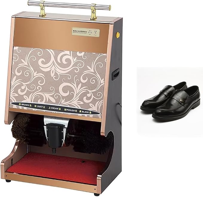 Heavy Duty Shoe Polisher Machine, Commercial Induction Shoe Polishing Machine, Public Electric Shoe Cleaner & Polisher, Electric Shoe Polisher Plug-In Shoe Buffer with Polish Box,H