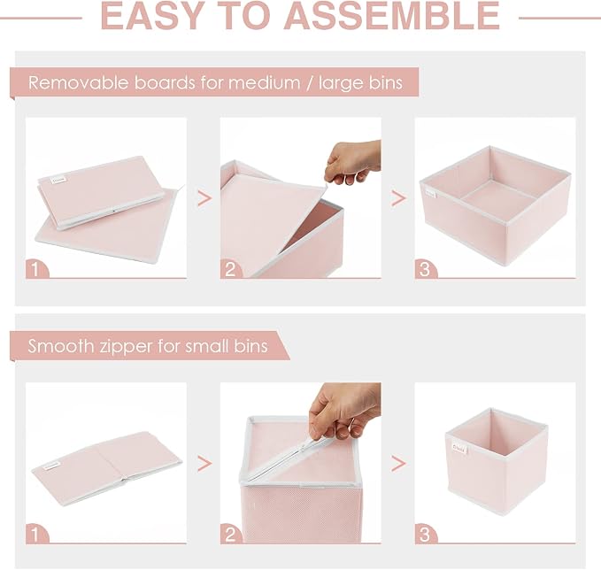 Criusia 8 Pack Underwear Drawer Organizer, Drawer Organizer Clothes, Foldable Cloth Storage Box Closet Dresser Drawer Divider Organizer for Clothes, Scarves