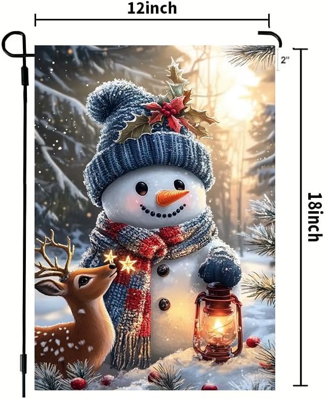 Winter Christmas Garden Flag 12x18 Double Sided for Outside