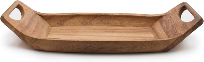 Ironwood Gourmet Norwegian Saddle Serving Tray, 9 x 18 x 3 inches, Brown