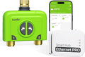 RAINPOINT WiFi Water Timer for Garden Hose, 2 Zone WiFi Sprinkler Controller, Smart Hose Timer Valve, Automatic Drip Irrigation System/Rain Delay for Garden (Brass Inlet & Outlet, Ethernet Gateway)