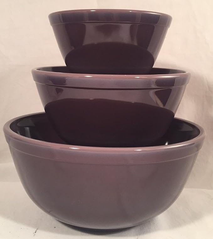 Mixing Nesting Bowls - Set of 3 - American Made - Mosser Glass USA (Eggplant)