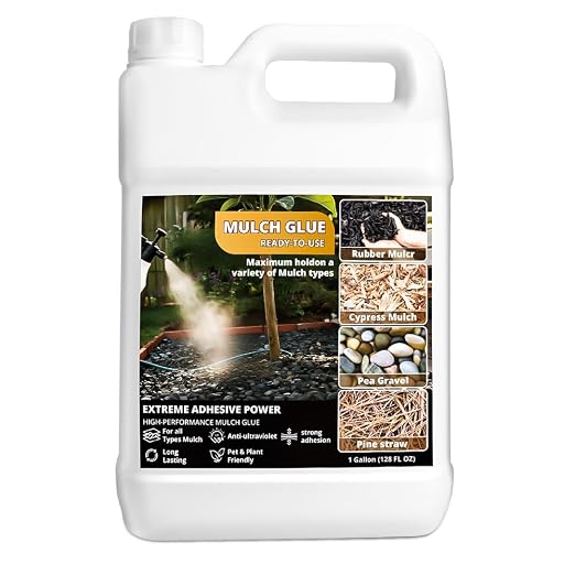 Mulch Glue for Landscaping,Rock Glue,Non-Toxic Mulch Anchor Binder,Long-Lasting Landscape Binder for Landscaping Pea Gravel,Wood Chips& More,for Paths,Patios&Garden Borders (1 Gallon)
