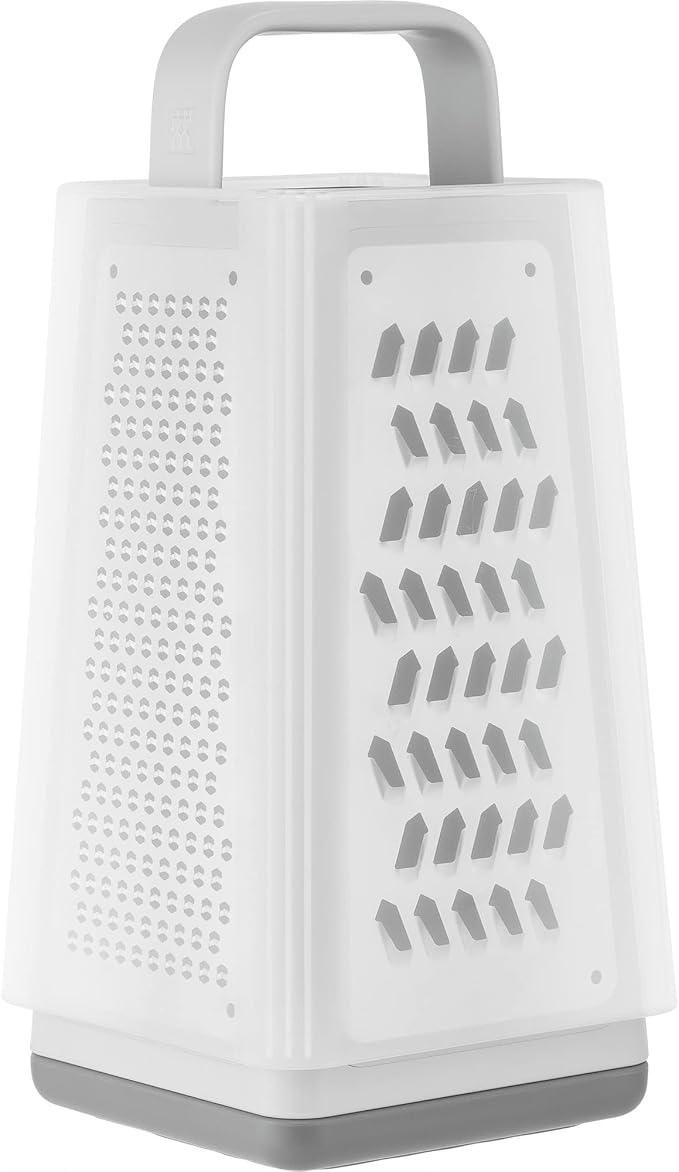 ZWILLING Z-Cut Tower Multifunctional Box Grater, Faster Grating Technology, Cheese Grater, Zester, Garlic grater, Slicer, Rasp Grater and more, Gray
