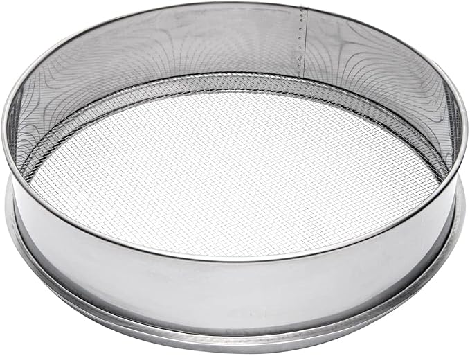 Restaurantware Met Lux 12 Inch Sifter Strainer 1 Durable Flour Sieve - Easy To Use 3mm Holes Aluminum Extra Fine Mesh Strainer Withstands Cold Temperatures