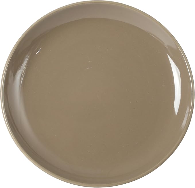 Gibson Home Rockaway 12 Piece Plates and Bowls Matte Outside/Shiny Inside Glaze Service for 4 Dinnerware Set - Brown - Dishwasher and Microwave Safe