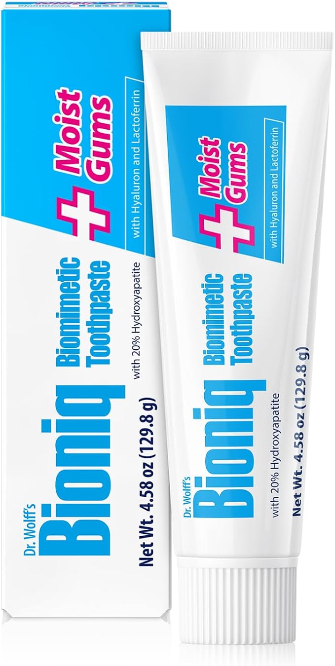 Bioniq Plus Moist Gums 20% Hydroxyapatite Toothpaste 4.63 Oz | bioHAP and Fluoride Free Toothpaste for Daily Use, Clinically Tested, Expert for Enamel and Gum Care, 4.63 Oz 1 Pack