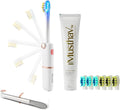 Travel Sonic Electric Toothbrush for Adults, Foldable Toothbrush | Battery Operated, Blue LED Light, Whitening Toothpaste, 3 Modes with Smart Timer, 6 Replacement Brush Heads
