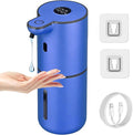 OHIFAST Automatic Liquid Soap Dispenser Touchless, USB Rechargeable Smart Hand Soap Dispenser, 6-Level Adjustable, 12.8oz/380mL Wall Mounted for Bathroom Kitchen Accessories Dish Soap-Blue