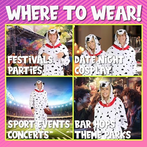 Funziez! Adult Onesie Halloween Costume Animal Dinosaur Shark Unisex Plush One Piece Cosplay Suit for Adults, Men and Women