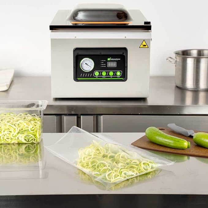 Restaurantware-Fresh Hero 16 x 12 Inch Vacuum Sealer Bags, 1000 Food Storage Bags - 4 mil Thick, Microwavable, Clear Plastic Sous Vide Bags, Freezable, For Storing Food Or Sous Vide Cooking