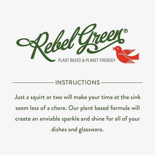 Rebel Green Super Deluxe Dish Soap - Natural Dishwashing Soap - Liquid Dish Detergent - Sustainable Dish Liquid Scented with Lavender & Grapefruit - (16 oz Bottles, 4 Pack)