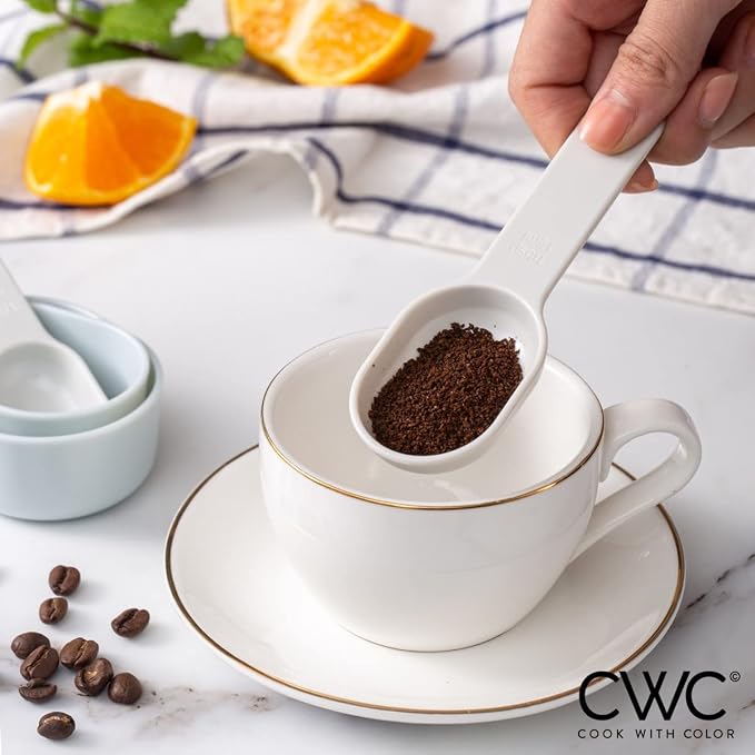 COOK WITH COLOR Measuring Cup Set - 9 PC. Nesting Stackable Liquid Measure Cup, Dry Measuring Cups and Spoons with Funnel and Scraper (Pastel)