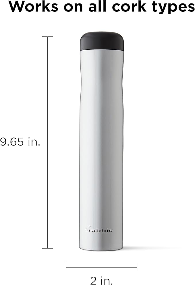 Rabbit Automatic Electric Corkscrew - Hands-Free Wine Opener with Integrated Foil Cutter, Rechargeable Cordless Electric Bottle Opener for All Cork Types - Barware Essential & Kitchen Tools