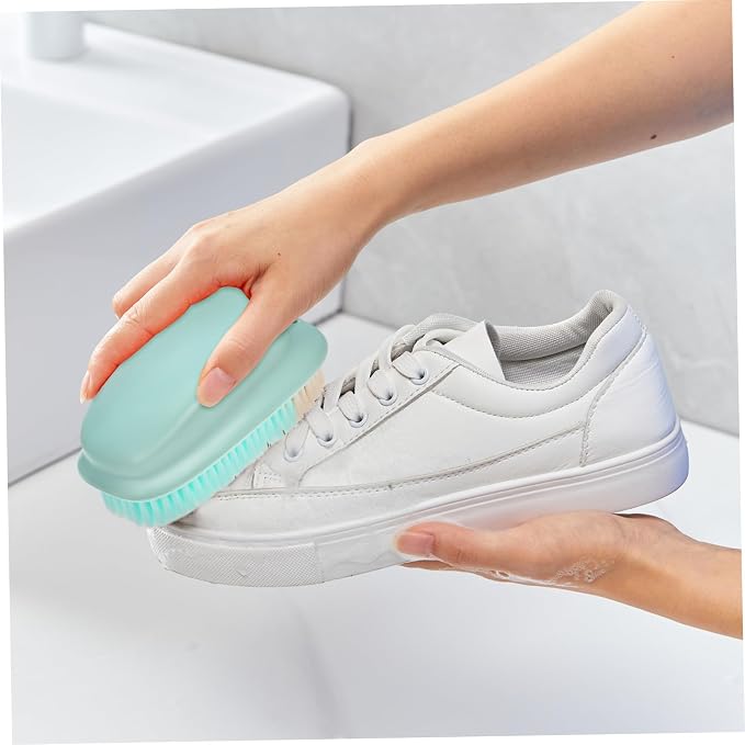 Multi-Purpose Cleaning Brush Long Handle Shoe Brush Laundry Stain with Soft Bristles for Efficient Dirt Removal from Clothes and Shoes Ergonomic Grip for Comfort