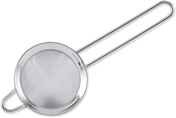 RSVP International Endurance Kitchen Collection, Stainless Steel Fine Mesh Conical Sieve/Colander, Multi-Purpose for Cooking, Baking, Loose Leaf Tea, Bar Strainer Cocktails, 3-Inch