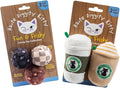 Haute Diggity Kitty Vuiton Checker Balls + Meowbucks Catpuccino Set, Plush Cat Toys Catnip Filled with Interactive Crackle Sound, Safe & Durable Toys for Cat & Kitten, 5 Pcs