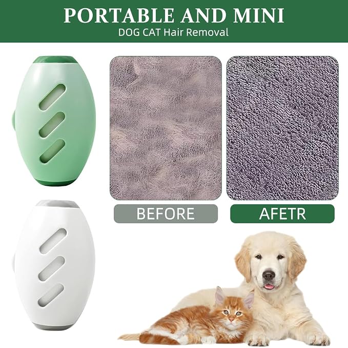 Qpets® Reusable Gel Lint Roller, 2-Pack Sticky Hair Remover Ball for Clothes & Furniture - Portable Pet Hair Roller for Travel & Home Use - Washable & Eco-Friendly for Dogs & Cats
