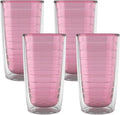 Tervis Clear & Colorful Tabletop Made in USA Double Walled Insulated Tumbler Travel Cup Keeps Drinks Cold & Hot, 16oz - 4pk, Pink Sand | Made in USA, Double-wall Insulated, Shatterproof, BPA-Free, Dishwasher Safe, Fits Most Cupholders, Great to Gift, S...
