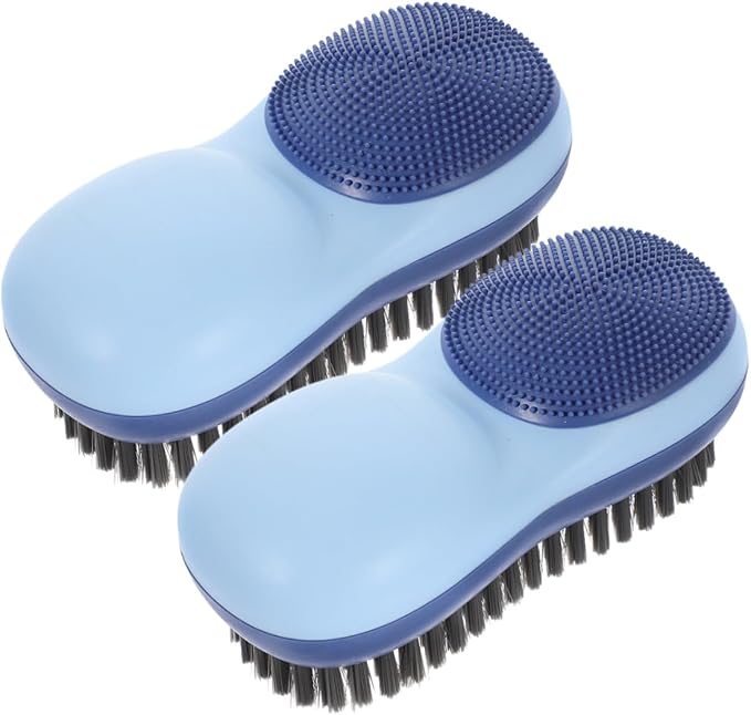Healeved 6pcs Double-Sided Laundry Scrub Brush for Clothes and Shoes Cleaning Soft Bristle Multi-Functional Tool for Home Office Kitchen and Bathroom Use Iceberg