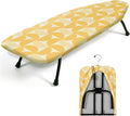 SheeChung Small Ironing Board 12"x32",Mini Ironing Board with Metal Mesh | Foldable,Tabletop,Hanging Hook,Cotton Cover,Heat Resistant Pad,Space Saving,Non-Slip Feet,Fits for Dorm Travel Sewing Room