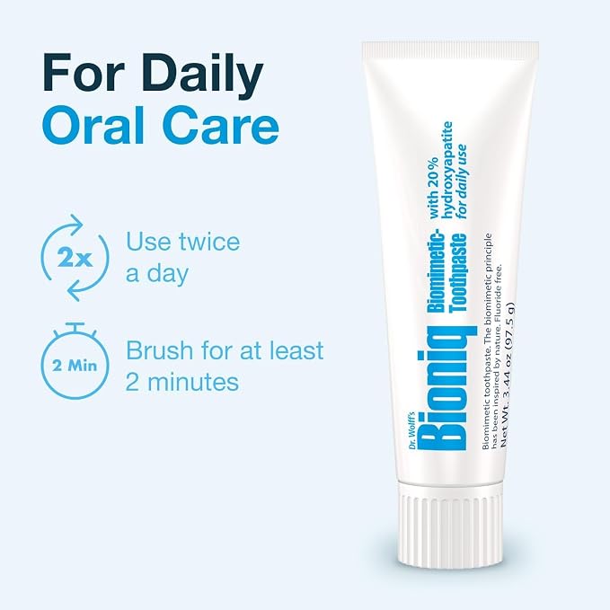 Bioniq Classic 20% Hydroxyapatite Toothpaste 3.44 Oz | bioHAP and Fluoride Free Toothpaste for Daily Use, Clinically Tested, Expert for Enamel and Gum Care, 3.44 Oz 3 Pack
