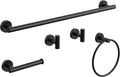 Matte Black Bathroom Hardware Accessories Set 5 Pcs SUS304 Stainless Steel Towel Rack and Toilet Paper Holder Set 26 Inch Towel Bar Set Wall Mounted by HOMEMYSTIQUE