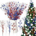 Daifunli 36 Pcs Christmas Tree Pick Spray Ornament, Red Blue, 17'' 12''