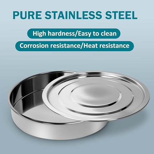 Lab Sieves Pan with Lid,LVDALAB All 304 Stainless Steel Test Sieve, Sample Test Sieves for Industrial Laboratory, 20cm/8'' Dia, 4cm/1.57'' Height