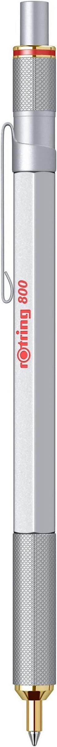 Rotring 800 Retractable Ballpoint Pen, Medium Point, Silver