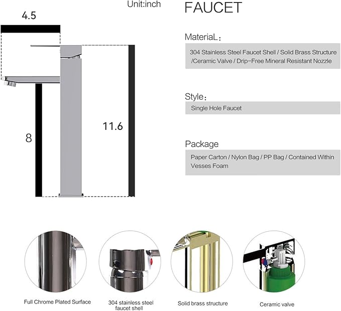 Bathroom Vessel Sink, Tempered Glass Vanity Round Bowl, Frosted | Chrome Faucet, Pop Up Drain, Above Counter, Easy Clean